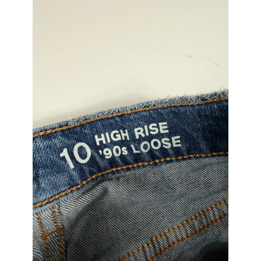 Gap Kids High Rise ’90s Loose Distressed Jeans Size 10 girls